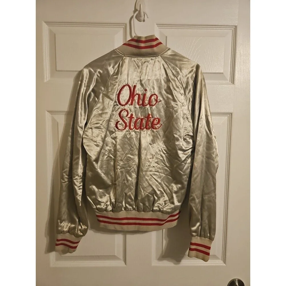 Vintage Ohio State Buckeyes Zip Up Varsity Style Embroidered Jacket Mens Small - Picture 2 of 8